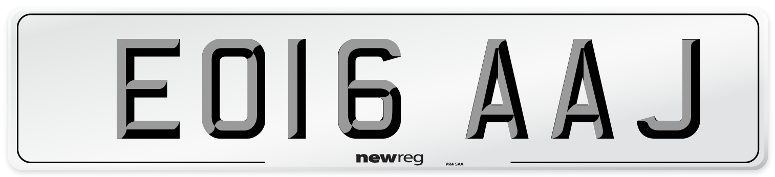 EO16 AAJ Number Plate from New Reg